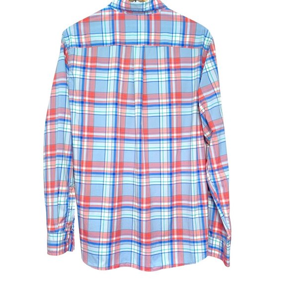 Vineyard Vines Performance Button Down Whale Shirt Mens S Plaid Preppy Coastal - Picture 3 of 8